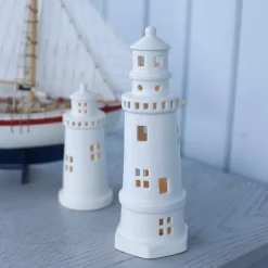 PORSGRUNDS PORSELÆNSFABRIK Fyrtårn Lykt 25 cm – Porsgrund Porselen | Maritim stemning med LED