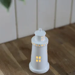 PORSGRUNDS PORSELÆNSFABRIK Fyrtårn Lykt 25 cm – Porsgrund Porselen | Maritim stemning med LED