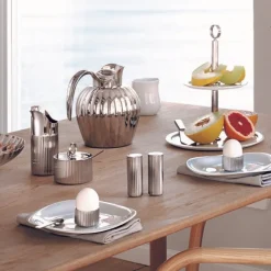 GEORG JENSEN Bernadotte Sukkerskål m/Skje Rustfritt Stål