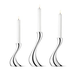 GEORG JENSEN Cobra Lysestake 3pk Blankt Rustfritt stål