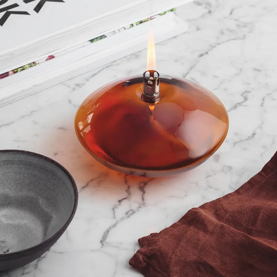 HADELAND GLASSVERK Aurora Oljelampe Amber