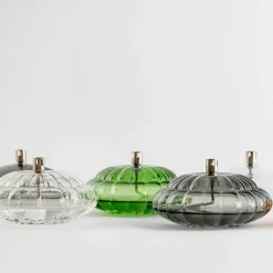 HADELAND GLASSVERK Aurora Oljelampe Optikk Grønn