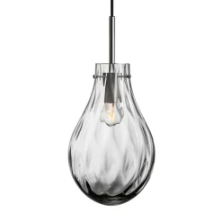 HADELAND GLASSVERK Dråpe Dobbeltoptikk Pendellampe Lys Røkgrå