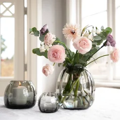 HADELAND GLASSVERK Ella Lyslykt 90mm Røkgrå