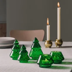 HADELAND GLASSVERK Gran Lyslykt Grønn Optikk 2pk