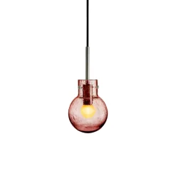 HADELAND GLASSVERK Krystallkule Taklampe Soda Morgenrød