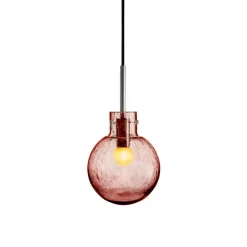 HADELAND GLASSVERK Krystallkule Taklampe Soda Morgenrød