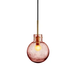 HADELAND GLASSVERK Krystallkule Taklampe Soda Morgenrød