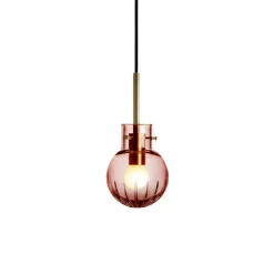 HADELAND GLASSVERK Krystallkule Taklampe Stor Stjerne Morgenrød