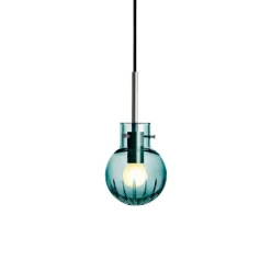 HADELAND GLASSVERK Krystallkule Taklampe Stor Stjerne Blågrønn