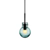 HADELAND GLASSVERK Krystallkule Taklampe Soda Blågrønn