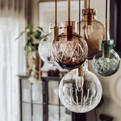 HADELAND GLASSVERK Krystallkule Taklampe