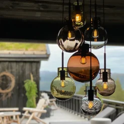 HADELAND GLASSVERK Krystallkule Taklampe