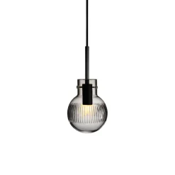 HADELAND GLASSVERK Krystallkule Taklampe Skjær Røkgrå