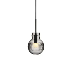 HADELAND GLASSVERK Krystallkule Taklampe Skjær Røkgrå