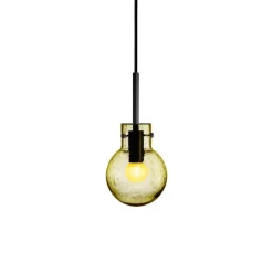 HADELAND GLASSVERK Krystallkule Taklampe Soda Oliven