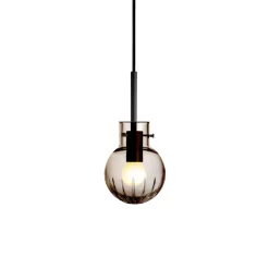 HADELAND GLASSVERK Krystallkule Taklampe Stor Stjerne Kakao