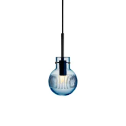 HADELAND GLASSVERK Krystallkule Taklampe Skjær Stålblå