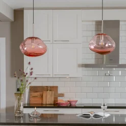 HADELAND GLASSVERK Pendellampe Morgenrød