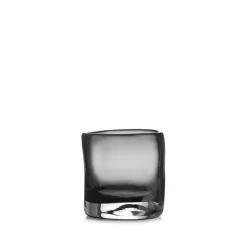 HADELAND GLASSVERK Sine Telysholder 12,5x10,5cm Røkgrå