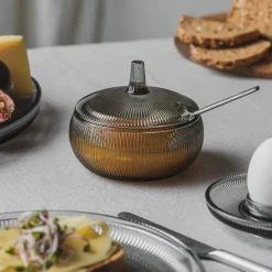 HADELAND GLASSVERK Siri Skål m/Lokk Røkgrå