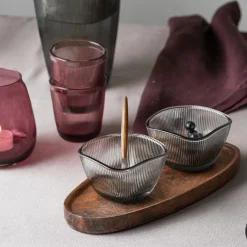 HADELAND GLASSVERK Siri Telysholder 2pk Røkgrå