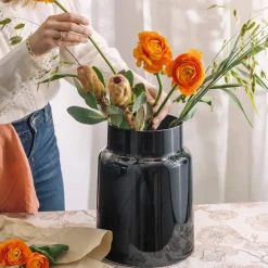 HADELAND GLASSVERK Tindre Vase/Lyslykt Røkgrå 30,5cm