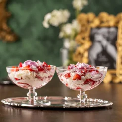 HADELAND GLASSVERK Victoria Dessertskål Stett Ruteslip 25cl Klar