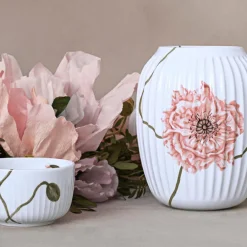 KÄHLER DESIGN Kähler Hammershøi Poppy Vase 21cm Hvit m/Dekor
