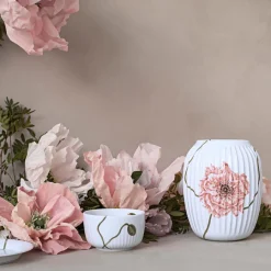 KÄHLER DESIGN Kähler Hammershøi Poppy Vase 21cm Hvit m/Dekor