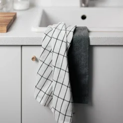 CHRISTIANIA 1739 Kjøkkenhåndkle Grå/Rutete 50X70cm 2pk