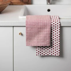 CHRISTIANIA 1739 Kjøkkenhåndkle Rød/Mønster 50X70cm 2pk