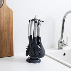 BØRSCOMPAGNIET AS Kjøkkenredskap 5 Deler Med Stativ 31,5cm Grå