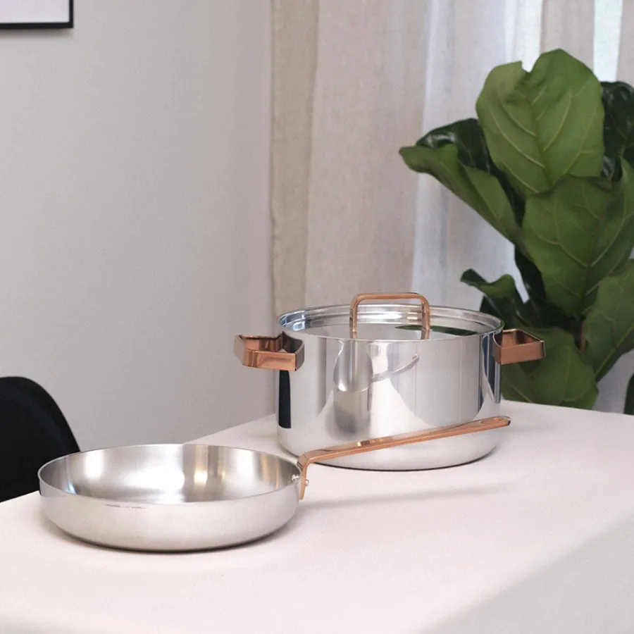 LØVE Løve Boen Stekepanne 3-Ply 28cm Med Rosegull Håndtak