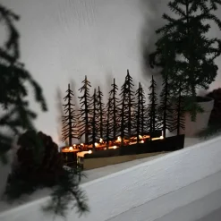 CHRISTIANIA 1739 Lysestake 4 Lys Skog Gull 25,5cm x 15,8cm