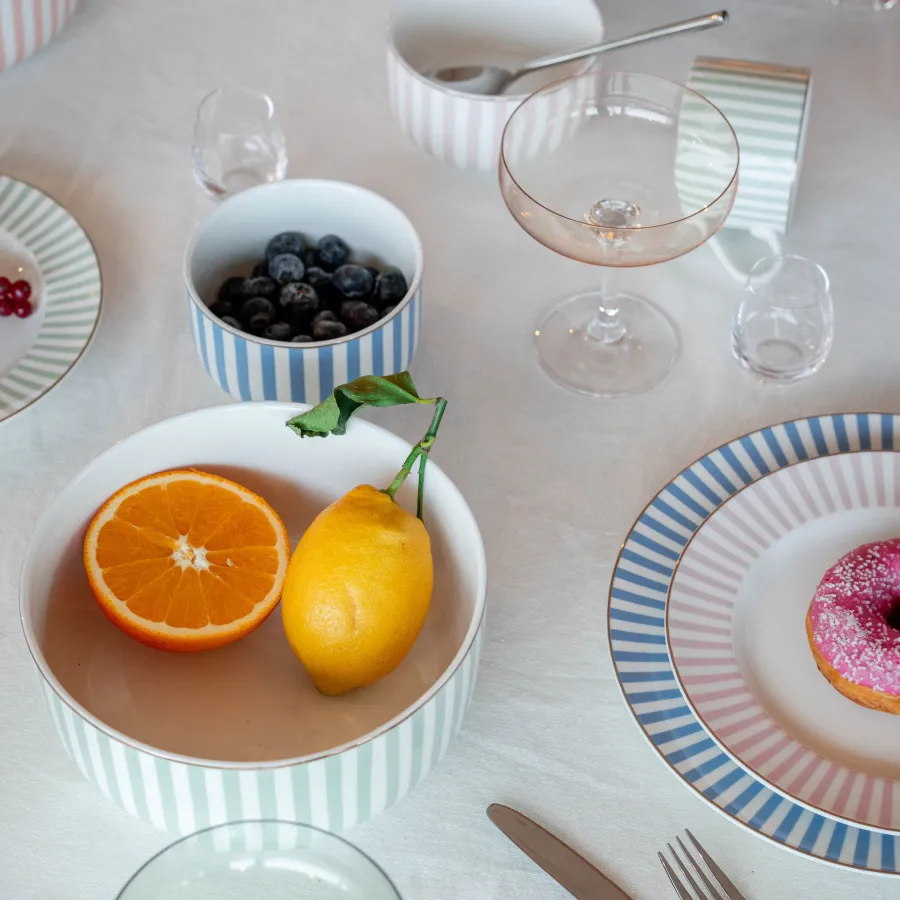 NOVA Abby Skål 12cm Blå m/Gullkant