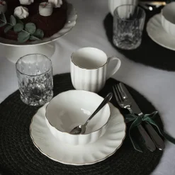 NOVA Lilly Krus 32cl Hvit m/Gullkant