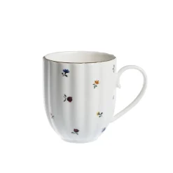 NOVA Lilly Krus m/Blomster og Gullkant 32cl Hvit