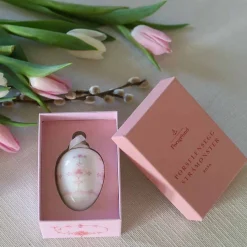 PORSGRUNDS PORSELÆNSFABRIK Porselenegg Stråmønster 4,5cm Rosa