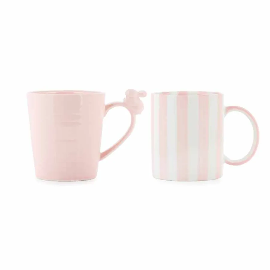 PORSGRUNDS PORSELÆNSFABRIK Porsgrunds Stripekopp 30cl Rosa 2pk