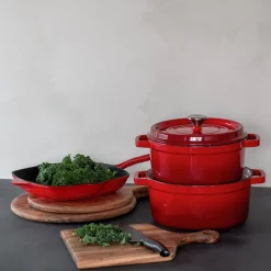 CHRISTIANIA 1739 Rød grillpanne i støpejern