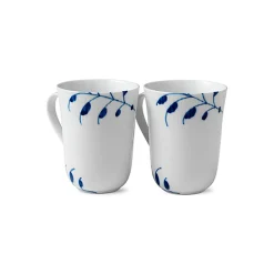 ROYAL COPENHAGEN Blå Mega Riflet Krus 33 cl 2pk