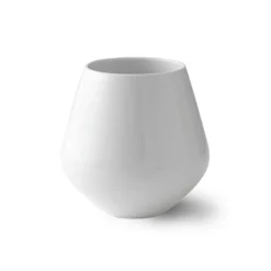 ROYAL COPENHAGEN HVIT RIFLET VASE 15CM