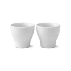 ROYAL COPENHAGEN HVIT RIFLET EGGEGLASS 2PK