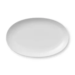 ROYAL COPENHAGEN HVIT RIFLET OVAL ASJETT 23CM
