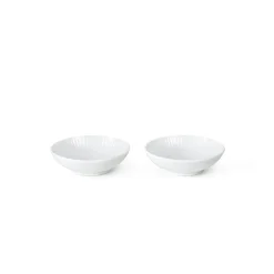 ROYAL COPENHAGEN Hvit Riflet Dip Skåler 9cl 2pk
