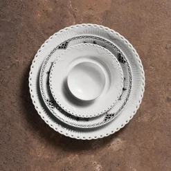 ROYAL COPENHAGEN Hvit Riflet Dip Skåler 9cl 2pk