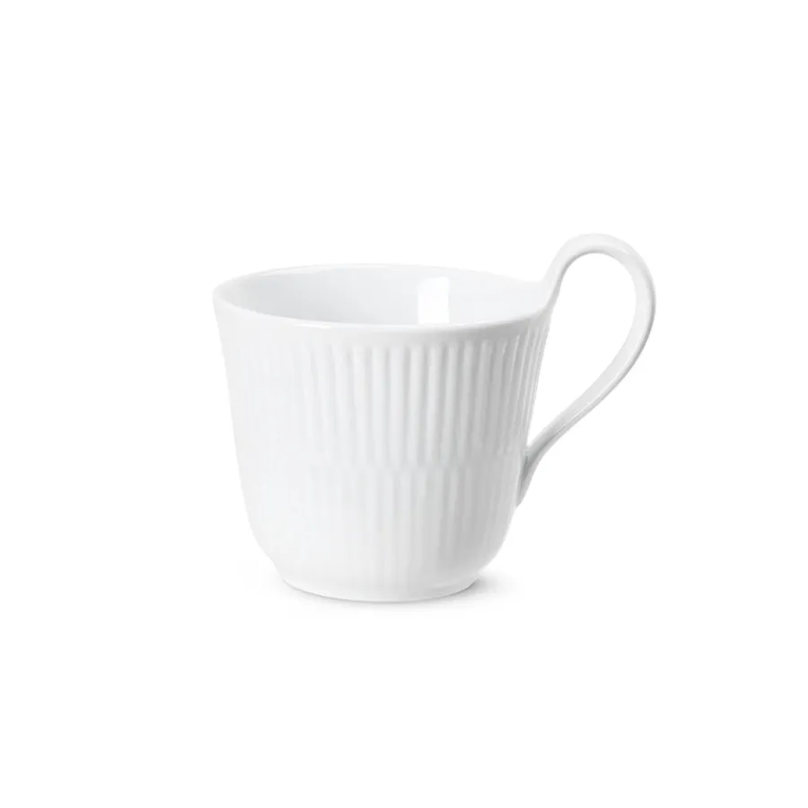 ROYAL COPENHAGEN Hvit Riflet Kopp m/Høy Hank 24cl