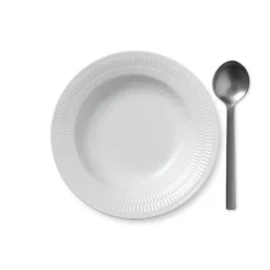 ROYAL COPENHAGEN Hvit Riflet Dyptallerken 21cm