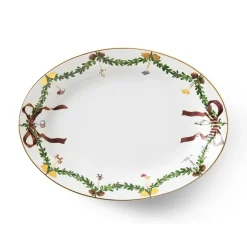 ROYAL COPENHAGEN Stjerne Riflet Jul Ovalt Serveringsfat 34,5cm